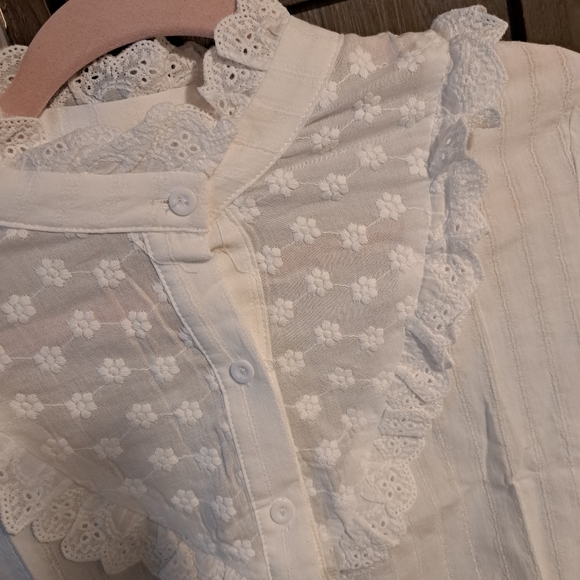 ♥️New stand collar ruffles textured shirt - Picture 15 of 16